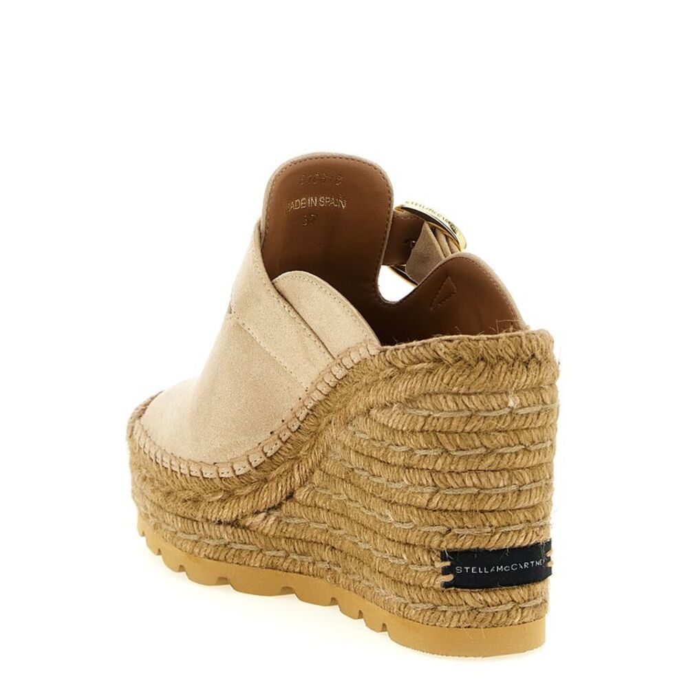 Stella McCartney Beige Viscose Wedge Women's Sandals - Picture 3 of 4